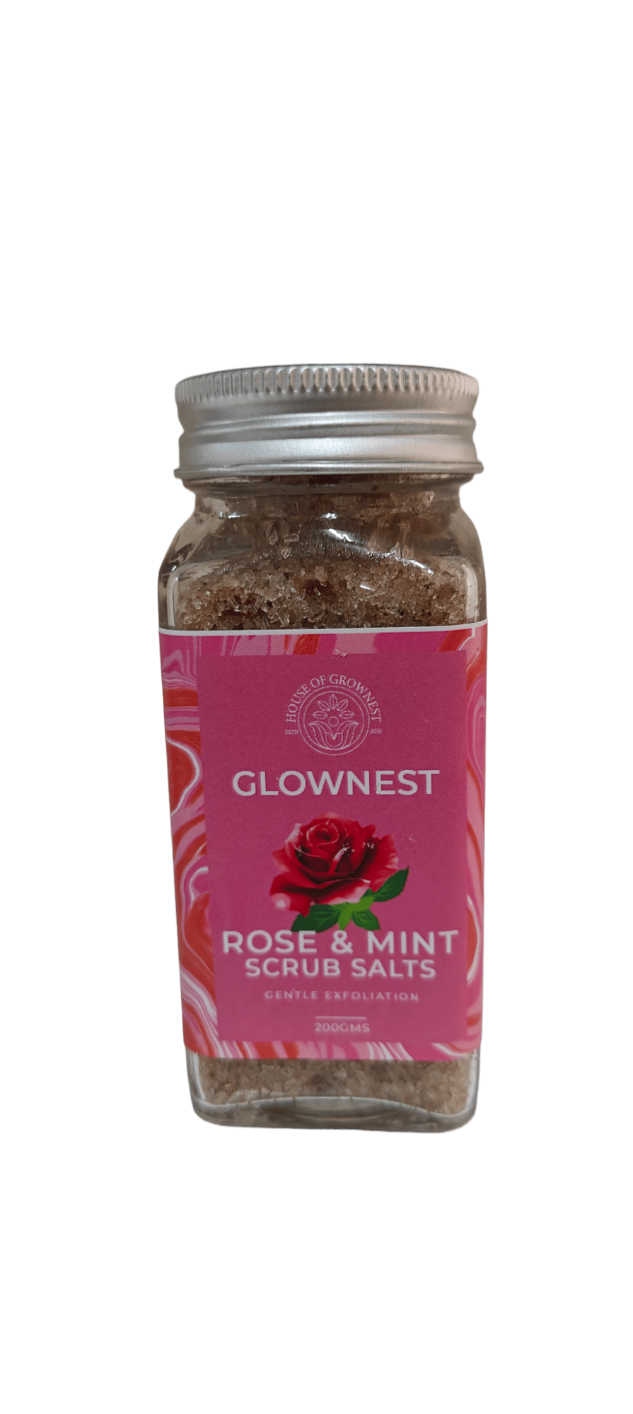 Glownest Rose & Mint Scrub Salt (200g)