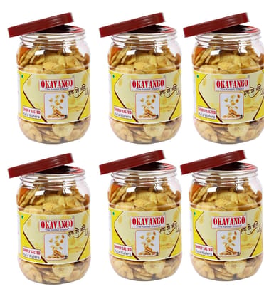 OKAVANGO THE KASHTILA SHAAKAL Salted Banana Chips, 300g, Fried Green Banana Wafers in PET Jar