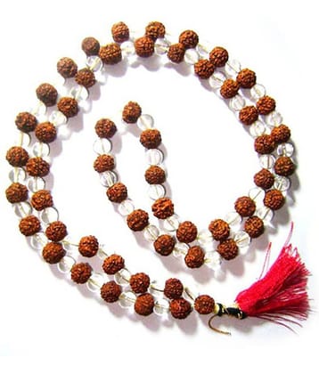 only 4 you  Clears Crystal Sphatik Japa Mala Rosary 108 + 1 Beads