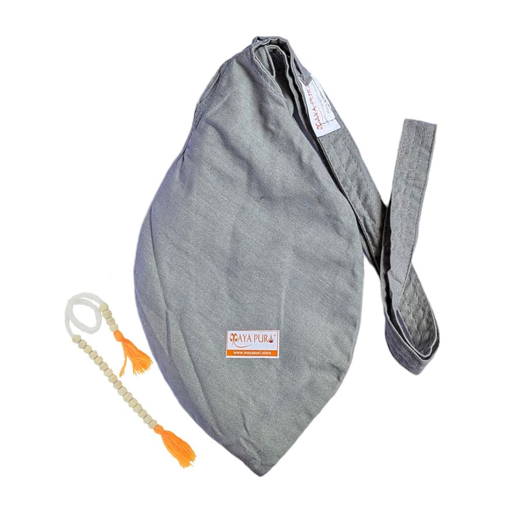 MAYAPURI Pure Cotton Original Gomukhi Japa Mala Bag or Bead Bag, Double Stitched Chanting Bag with Double Zipper Pocket and Sakshi Mala Counter (Rhino Grey) - Pooja Needs | Buy online on ZillyBuy