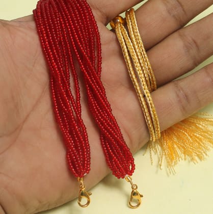 10 Pcs, Seed Beads Pendant Dori Maroon-Maroon / Glass