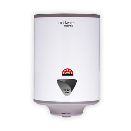Hindware Smart Appliances Ezro Neo 15L Storage Water Heater With Glass-Lined Tank, 5-Star Rating And Temperature Control Knob (White and Grey) Hindware Smart Appliances Ezro Neo 15L Storage Water Heater With Glass-Lined Tank, 5-Star Rating And Temperatur