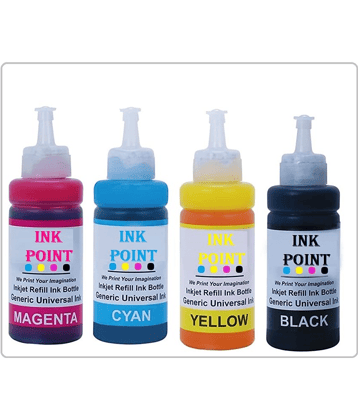 INK POINT Multicolor Four bottles Refill Kit for Ink Refill For E_pson T664 L100 , L110 , L130 , L200 , L210 , L220 , L300 , L385