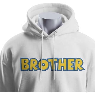 BULL CLOTHING BROTHER White Hoodie Design with 60 Cotton, 40 Polyester, 280 GSM for Softness Comfort (S)