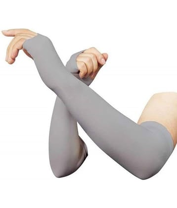 Auto Hub Grey Solid Riding Sleeves ( Set of 2 )