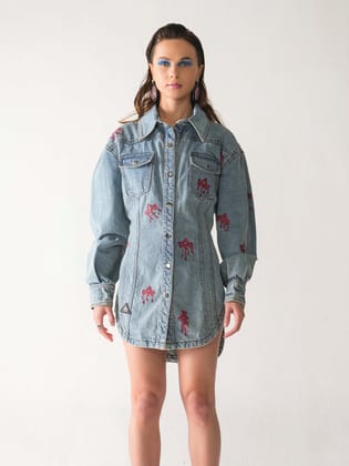 HANDE ARKAR-ED HAND PAINTED DRESS-XS