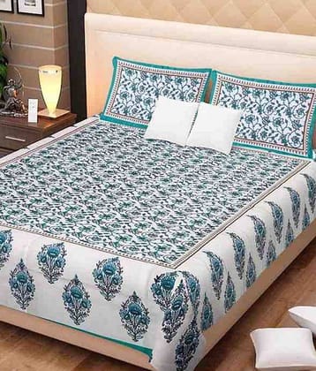 Uniqchoice Cotton Double Bedsheet ( White )