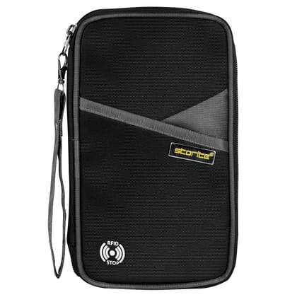 Storite Nylon RFID Passport Holder for Family Passport Case Protection Water Resistant Passport Bag for Men & Women Travel Document Organizer Passport Cover (Matte Dark Grey -13x3x23 cm)