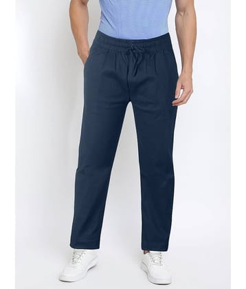 JB JUST BLACK Loose Flat Men's Chinos - Navy Blue ( Pack of 1 )