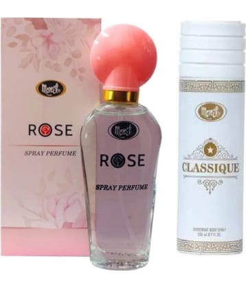 Monet ROSE PERFUME 30 ML&CLASSIQUE DEO 200 ML Deodorant Spray & Perfume for Men,Women 230 ml ( Pack of 2 )