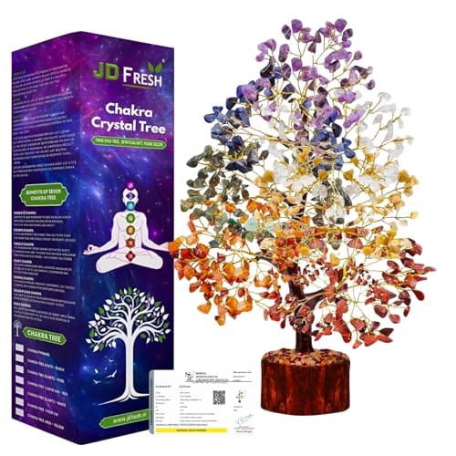JD FRESH 300 Beads 7 Chakra Crystal Tree/Good Luck and Positive Energy/Feng Shui Vastu Showpiece Gift for Home