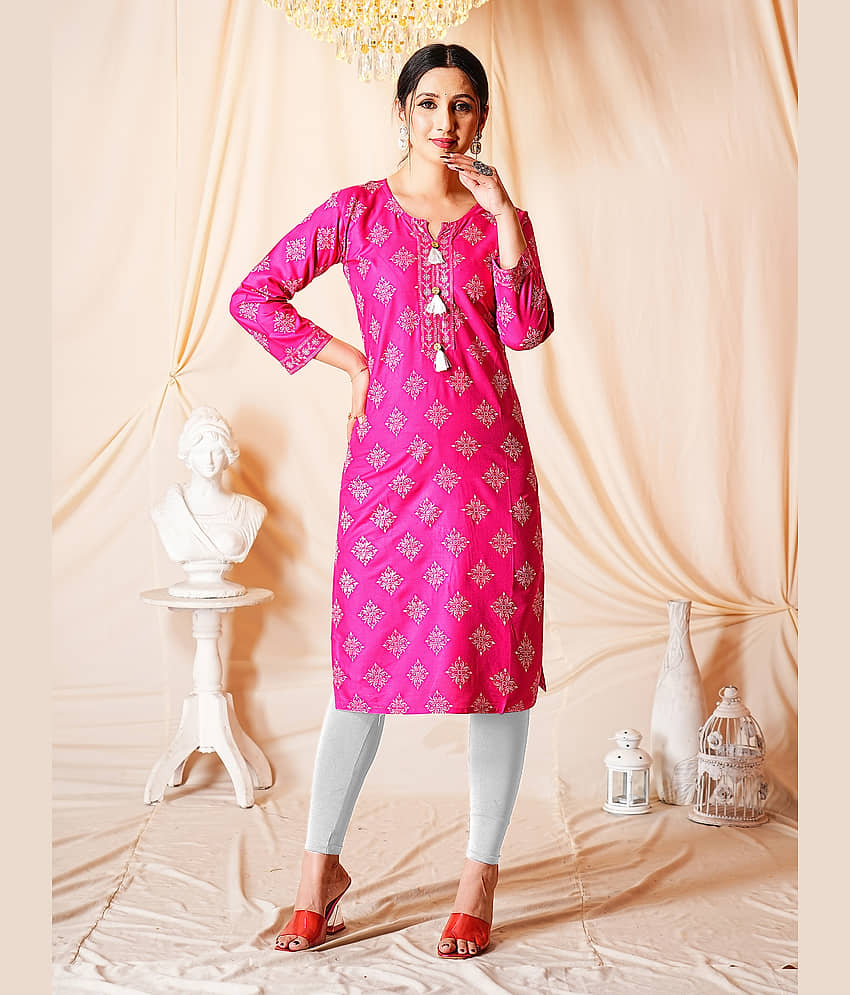 anushansa Women's Viscose Rayon Printed A-line Kurti - ( Multicolor2 )