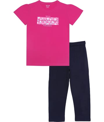 J&JP Pack of 1 Girls Cotton Blend Top With Pants ( Multicolor )