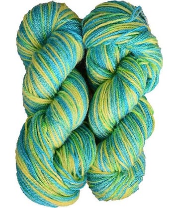 Knitting Yarn Wool, Multi Green 200 gm Woolen Crochet Yarn Thread. Best Used with Knitting Needles, Crochet Needles. Wool Yarn for Knitting. Best Woolen Thread.
