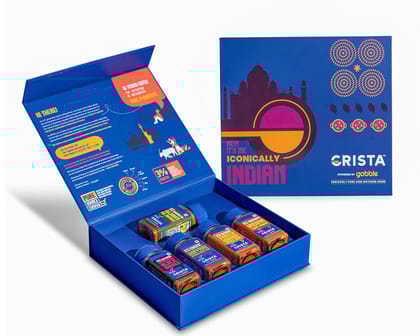 CRISTA Iconically Indian Seasonings Gift Box - Festive Gift|Pure Spice Gifting, 240 gm - Box of 5