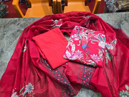 Red Printed Kurta Set with Dupatta  Everyday Ethnic Wear