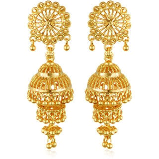South Screw back alloy Gold plated Jhumki, Jhumka, Jhumkas Earring for Women and Girls VFJ1493ERG