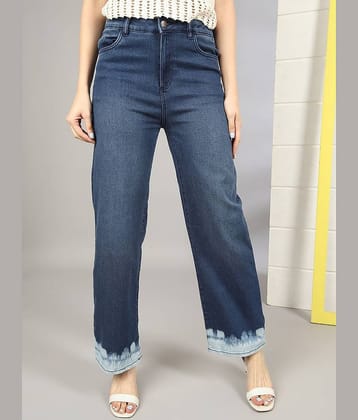 Freehand - DeepBlue Cotton Blend Wide Leg Women's Jeans ( Pack of 1 )