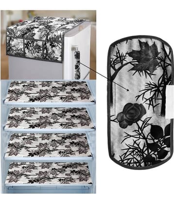 E-Retailer Set of 6 PVC Black Fridge Top Cover