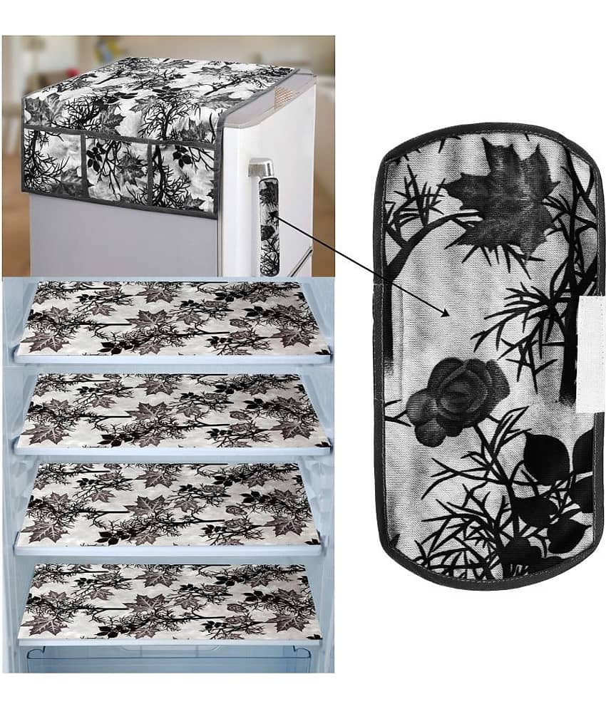 E-Retailer Set of 6 PVC Black Fridge Top Cover