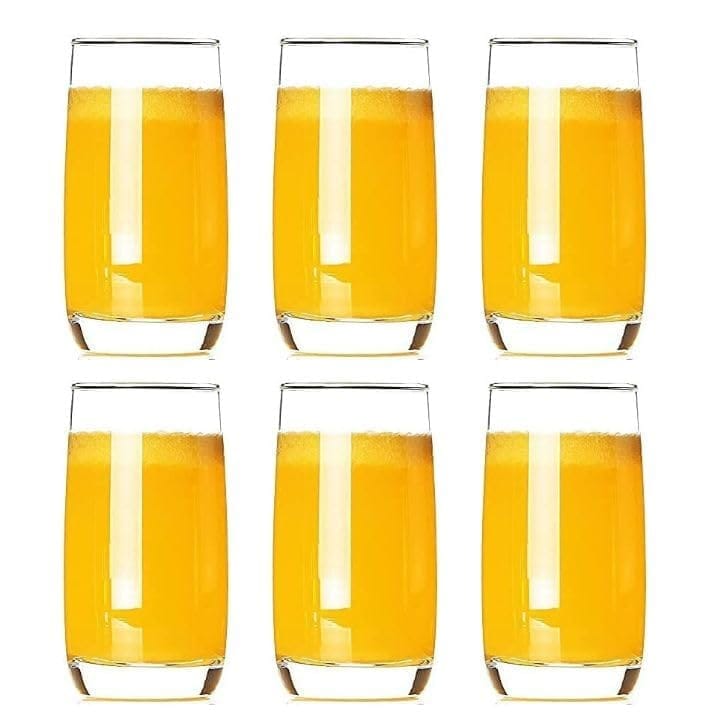 Steamless Plaza Clear Glass Elegant Drinking Glass for Water Wine Juice Beer Cocktails and Mixed Drinks