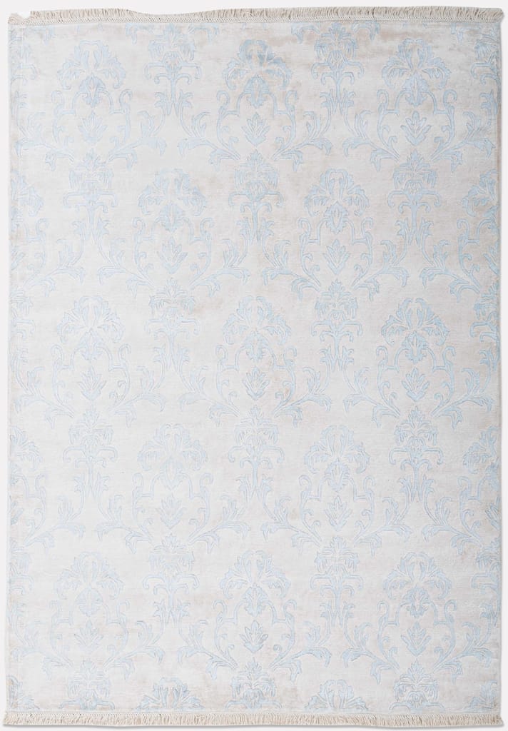 Neu Looms Bond Area Rug – Elegant Damask Pattern in Baby Blue & Ivory (Size 5x8, Cream-Sky)