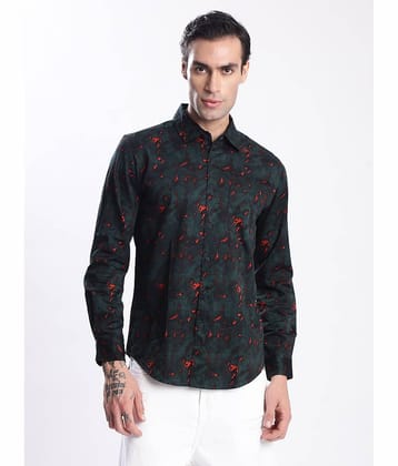 Bene Kleed 100% Cotton Slim Fit Printed Full Sleeves Men's Casual Shirt - Green ( Pack of 1 )