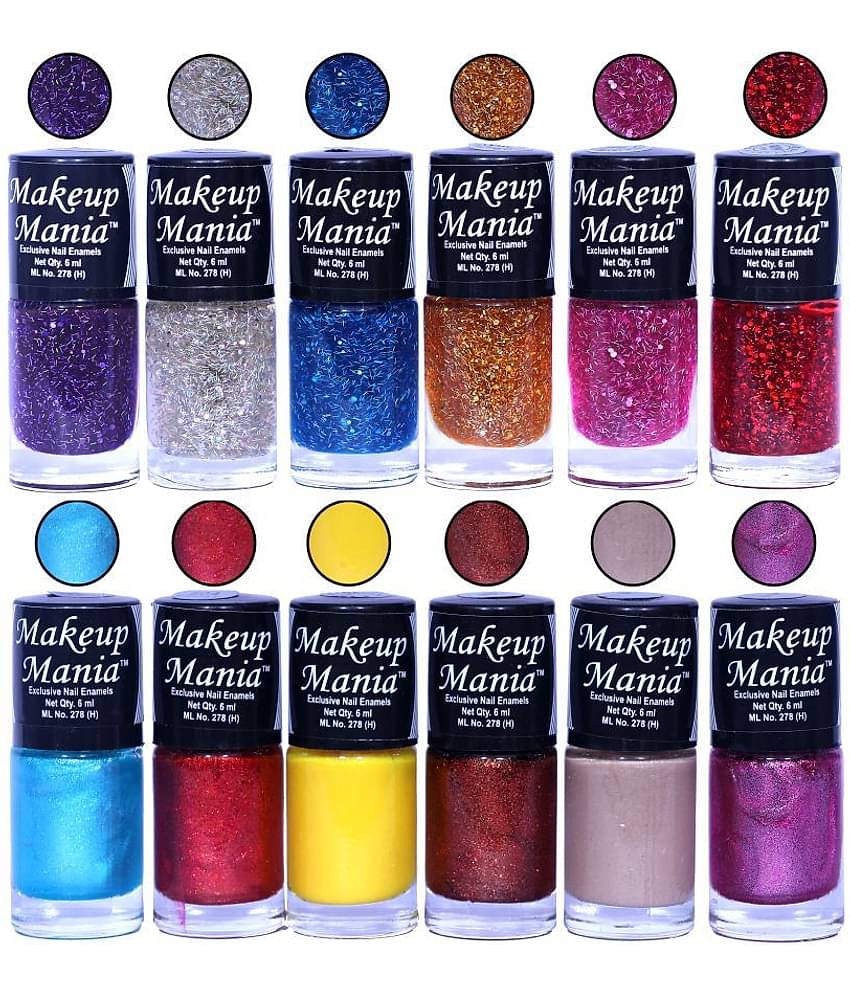 Makeup Mania Nail Polish Set of 12 Pcs, Nail Paint of 6ml each x 12 Pcs, MultiColor Combo Set No.122