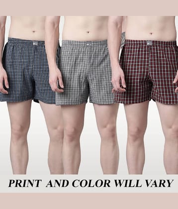broon Pack of 3 Cotton Blend Boxers For Men's ( Assorted 8 )