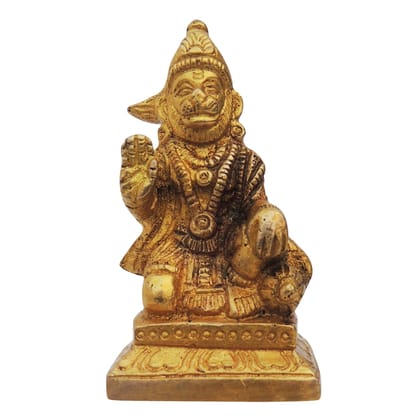 Brass Hanuman Ji Idol For Home Temple & Vastu Protection, Height : 2.5 Inch (BSMAS1333 B)
