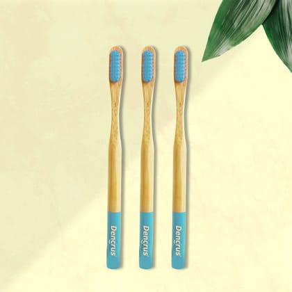Orby Plus Bamboo Toothbrush – Extra Soft Bristles & Gum Care (Blue)-Pack of 3