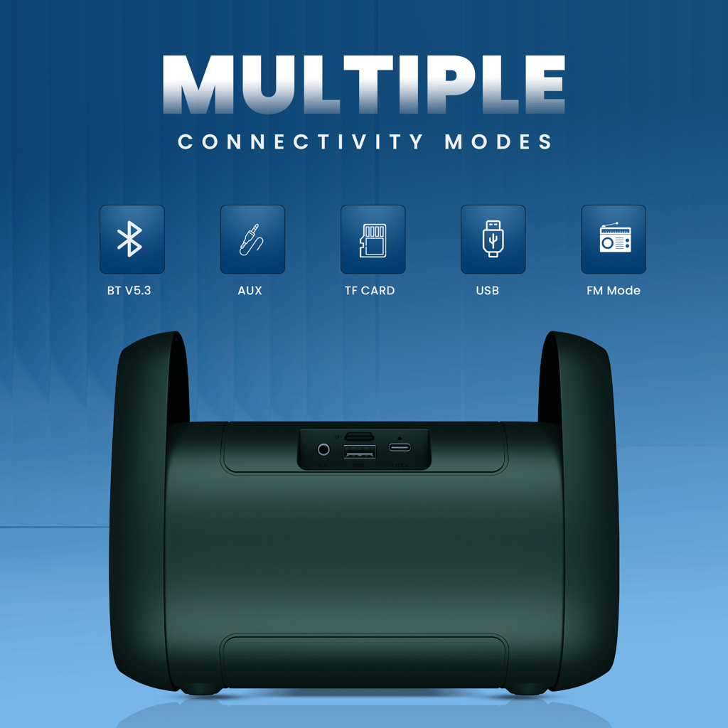 Cellecor CLB-90 STROM | 10 Hr Playtime | BT-v5.3 | 2600mAH | Water Resistant 10 W Bluetooth Speaker-green