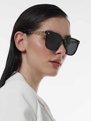 The Chainlink Wayfarer Sunglasses - Onyx Black-Sunglass