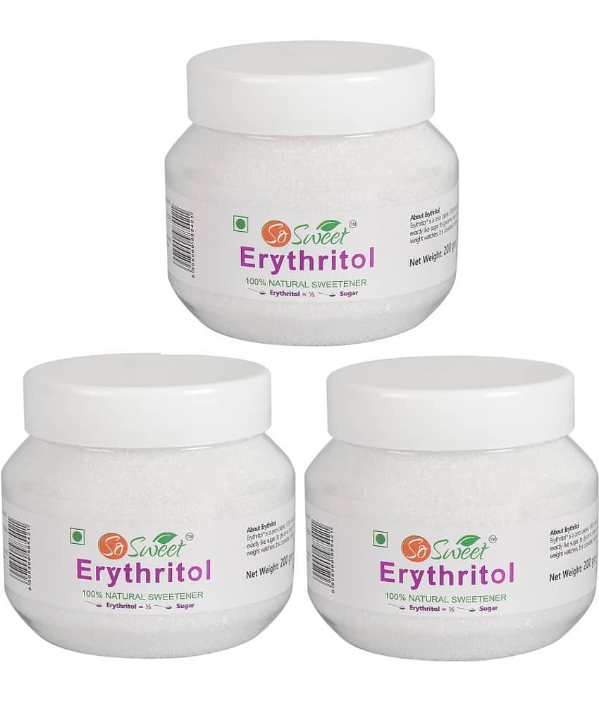So Sweet Erythritol 100% Natural Sweetener 600gm for Diabetes - Sugar free (PO3) (200gm Each)