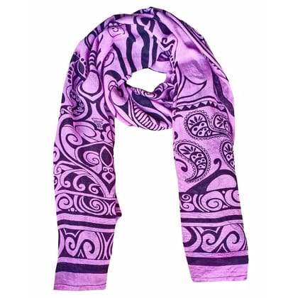 Purple Monochrome Rayon Scarf/Stole 90x180 cms-1 Piece