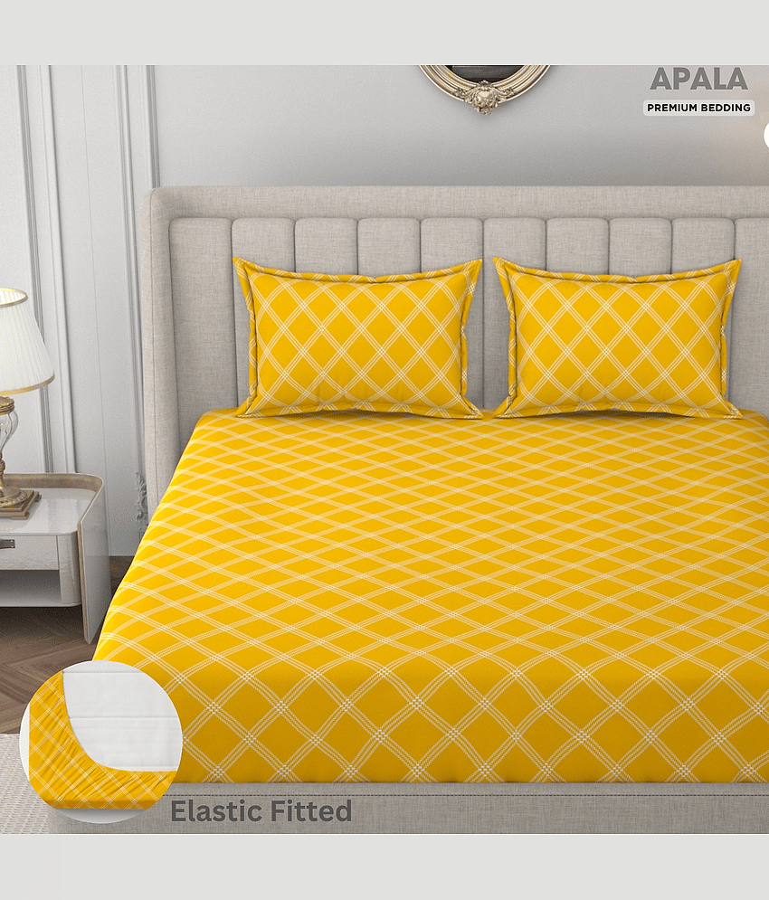 Apala Microfibre 1 King Fitted Bedsheet with 2 Pillow Covers ( 198 cm x 182 cm ) , Blue