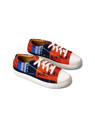 Women Printed Sweat Absorption Lightweight Abrasion Slip Resistant Canvas Sneakers