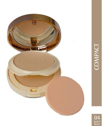 Glam21 Clear & Bright Silk 2-in-1 Compact Powder Oil Free & Sweat Resistant Formula 20gm Shade-04
