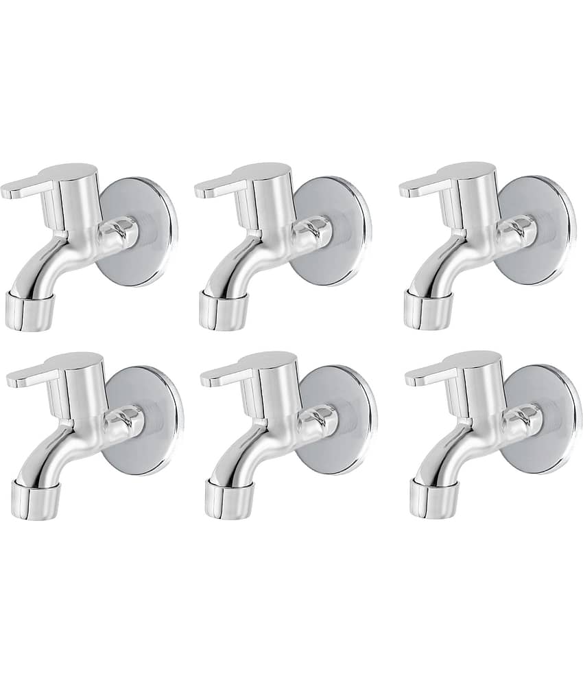 Getchi Steel Bathroom Tap (Bib Cock, Pack of 6)