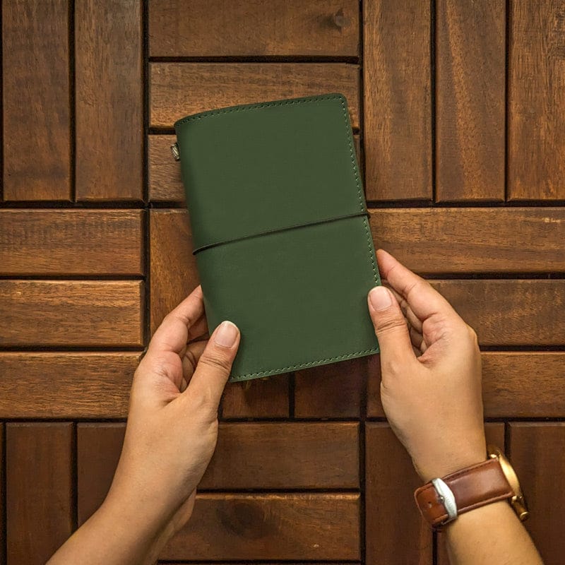 Tropical Green TBC Travellers Journal | A6-Leather Cover Only