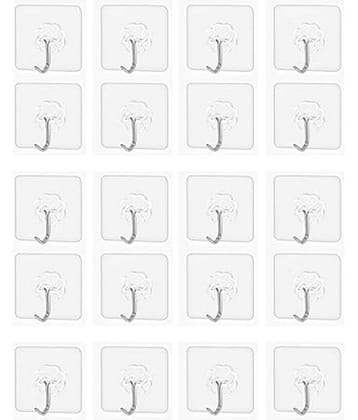 THRIFTKART - 30PC Waterproof Stick On Adhesive Stronger Plastic Wall Hooks Hangers ( Pack Of 30 )
