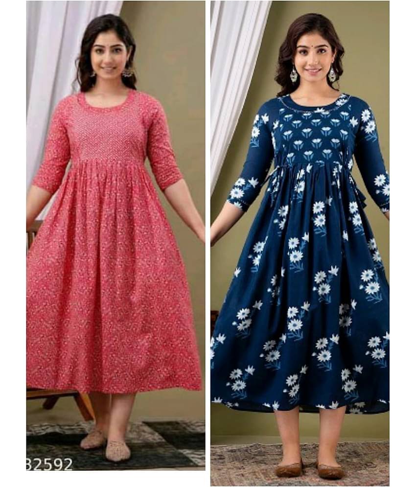 Nevisha Style Multi Color Cotton Maternity Kurta Pack of 2