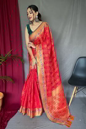 Red Patola Silk Saree