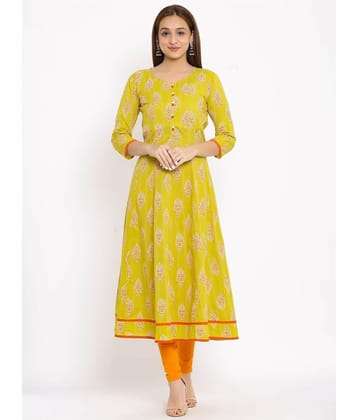 FabbibaPrints - Multicolor Cotton Women's Flared Kurti ( Pack of 1 )