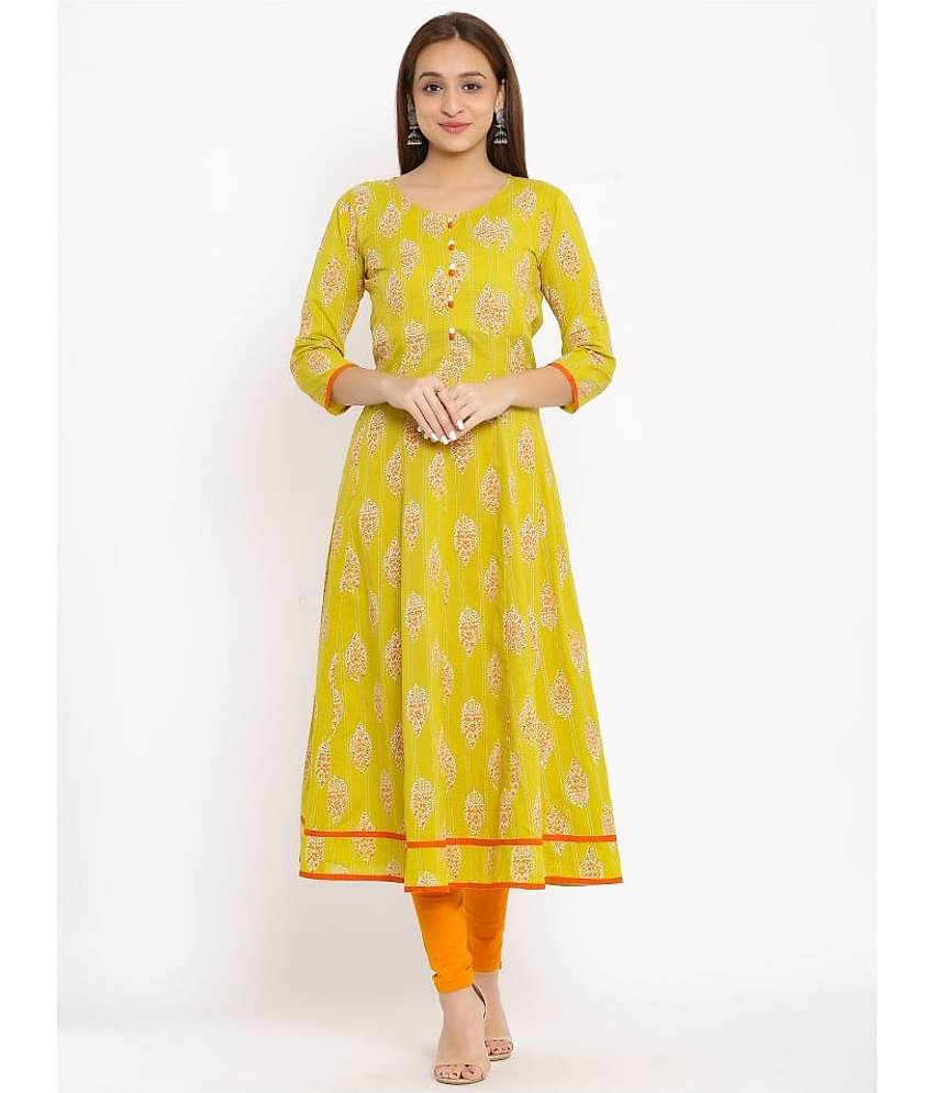 FabbibaPrints - Multicolor Cotton Women's Flared Kurti ( Pack of 1 )