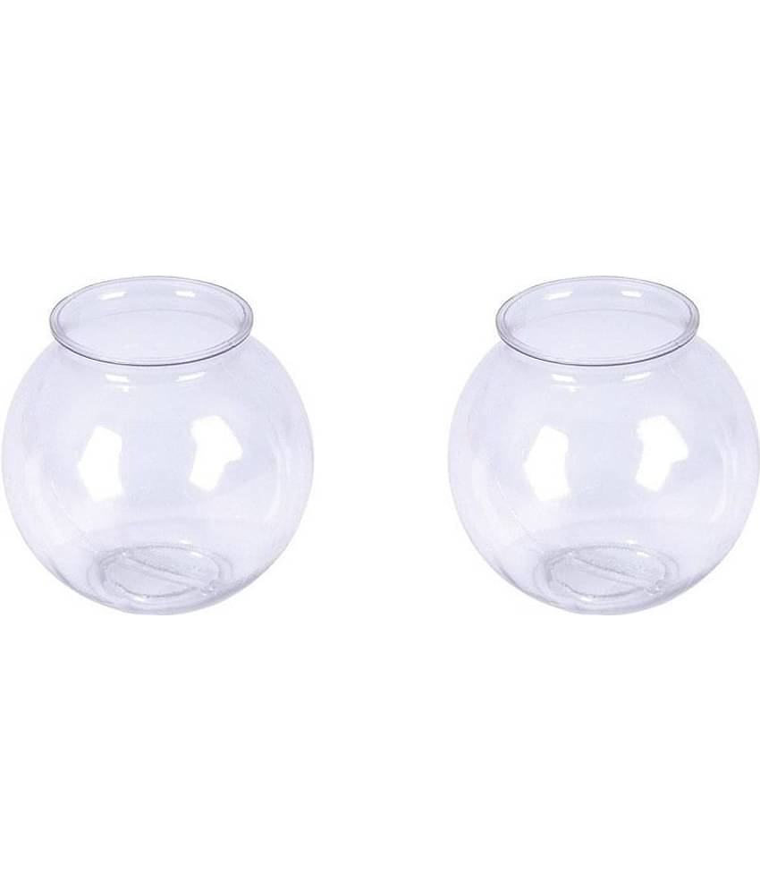 Clear & Transparent Round Glass Fish Pot For Joom View Of 6 Inch Table Top ( Set Of 2 )