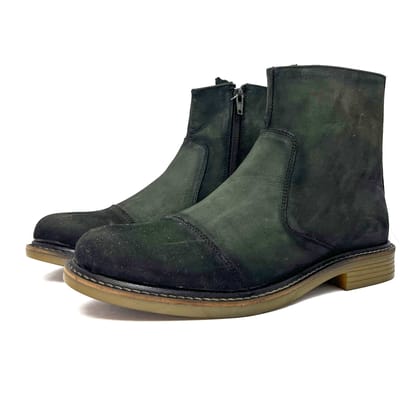 Original Chelsea high-end Slip-on Boots Genuine Nubuck leather for Men (Pine Green)-6