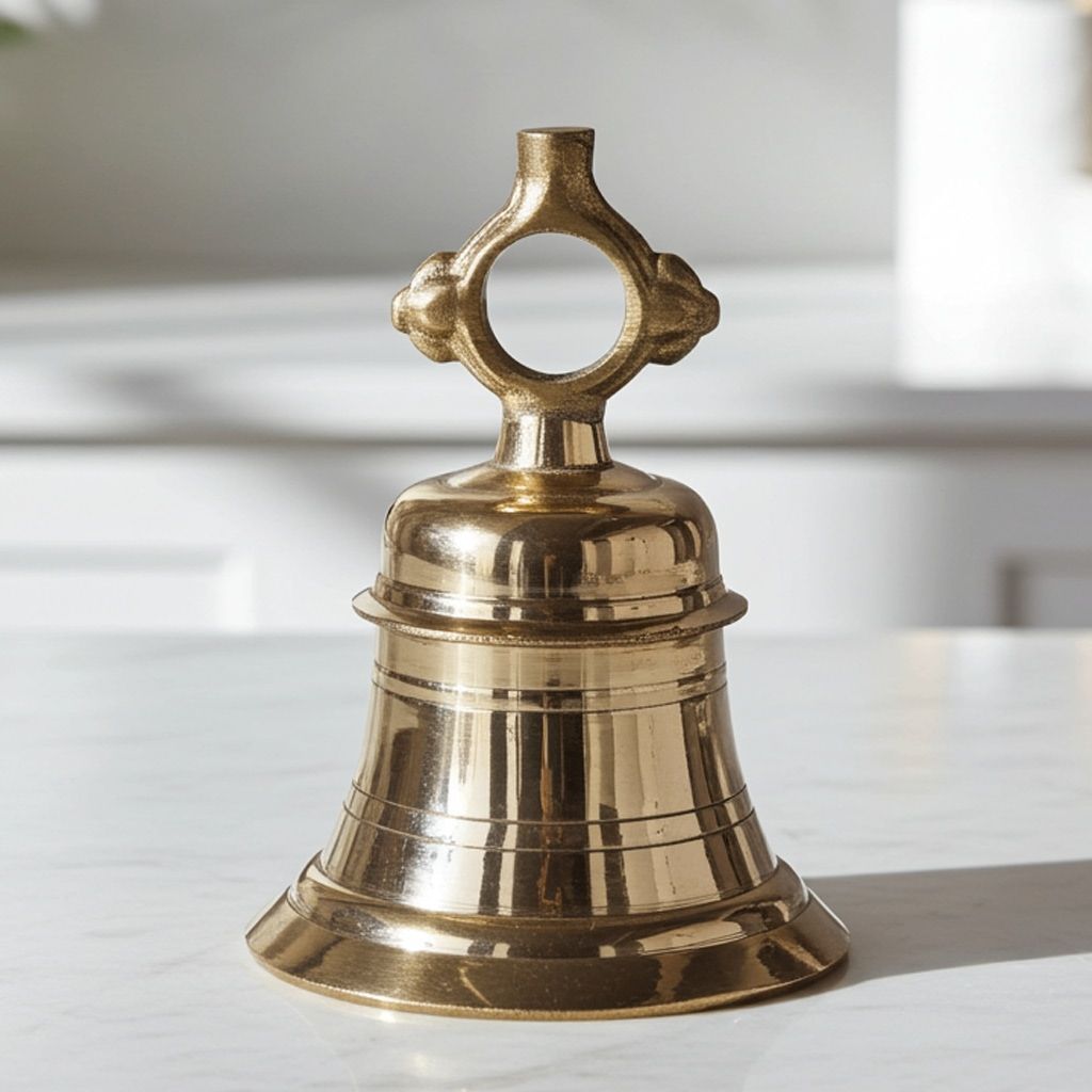 Brass Temple Hanging Ghanta, Hanging Bell, Ghanta 2.5 KG - Handcrafted Brass Ghanta for Temple Use (ZMAS493 G)