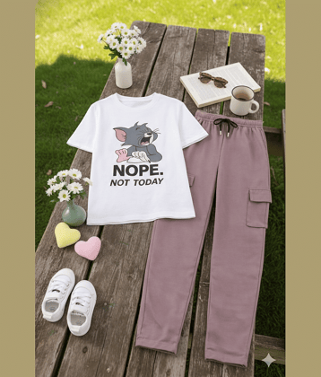 TarrenT HunT Pack of 1 Girls Cotton Blend T-shirt & Pants ( Black )