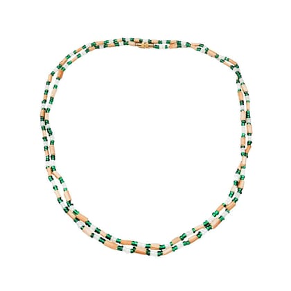 MAYAPURI Original 2 Round Tulsi Kanthi Mala/Holy Basil Wooden Mala, Adults Unisex